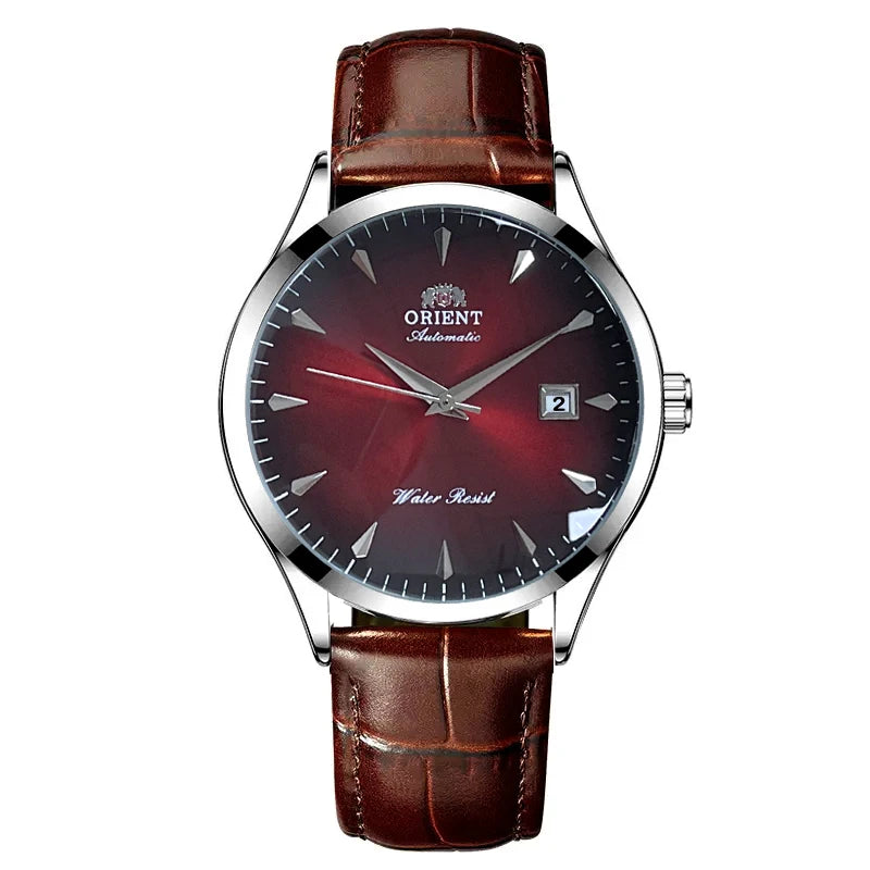 White Smoke Orient Automatic Men's Watch, Black Dial Stainless Steel Band, Water Resistant Classic Business Wristwatch with Date Display