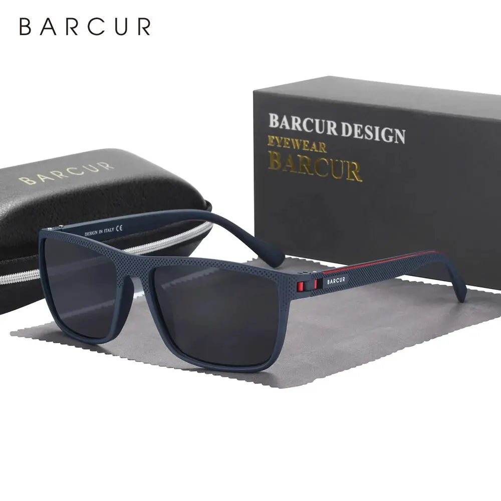 White Smoke BARCUR Design TR90 Sunglasses Men Polarized Light Weight Sports Sun Glasses Women Eyewear Accessory Oculos UVAB Protection