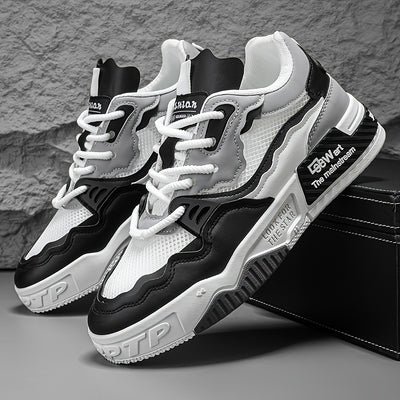 Light Slate Gray Men's Breathable Sneakers for Outdoor Skateboarding, Suitable for All-Season Casual Sports, Fitness Training, Soft-Soled Comfortable Men's Shoes