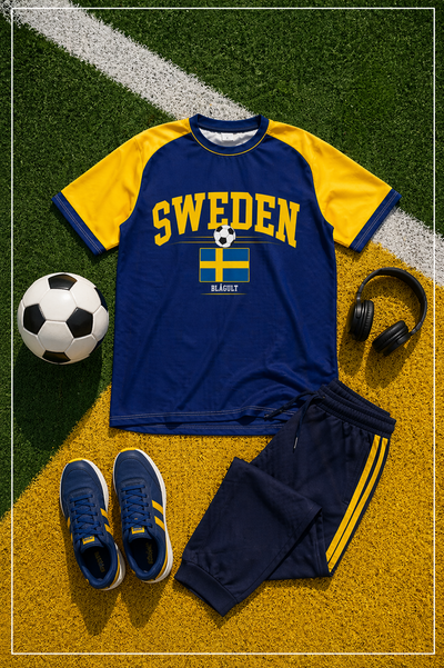 Sverige T-shirt – Perfekt Fotbollsinspirerad Streetwear i Blågult
