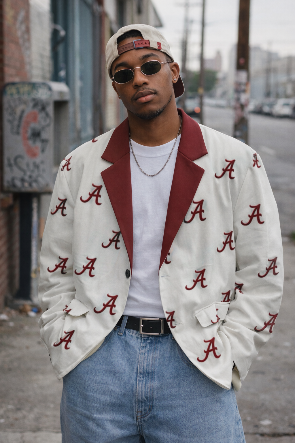 Alabama Crimson Tide White Blazer – Premium Game Day Streetwear