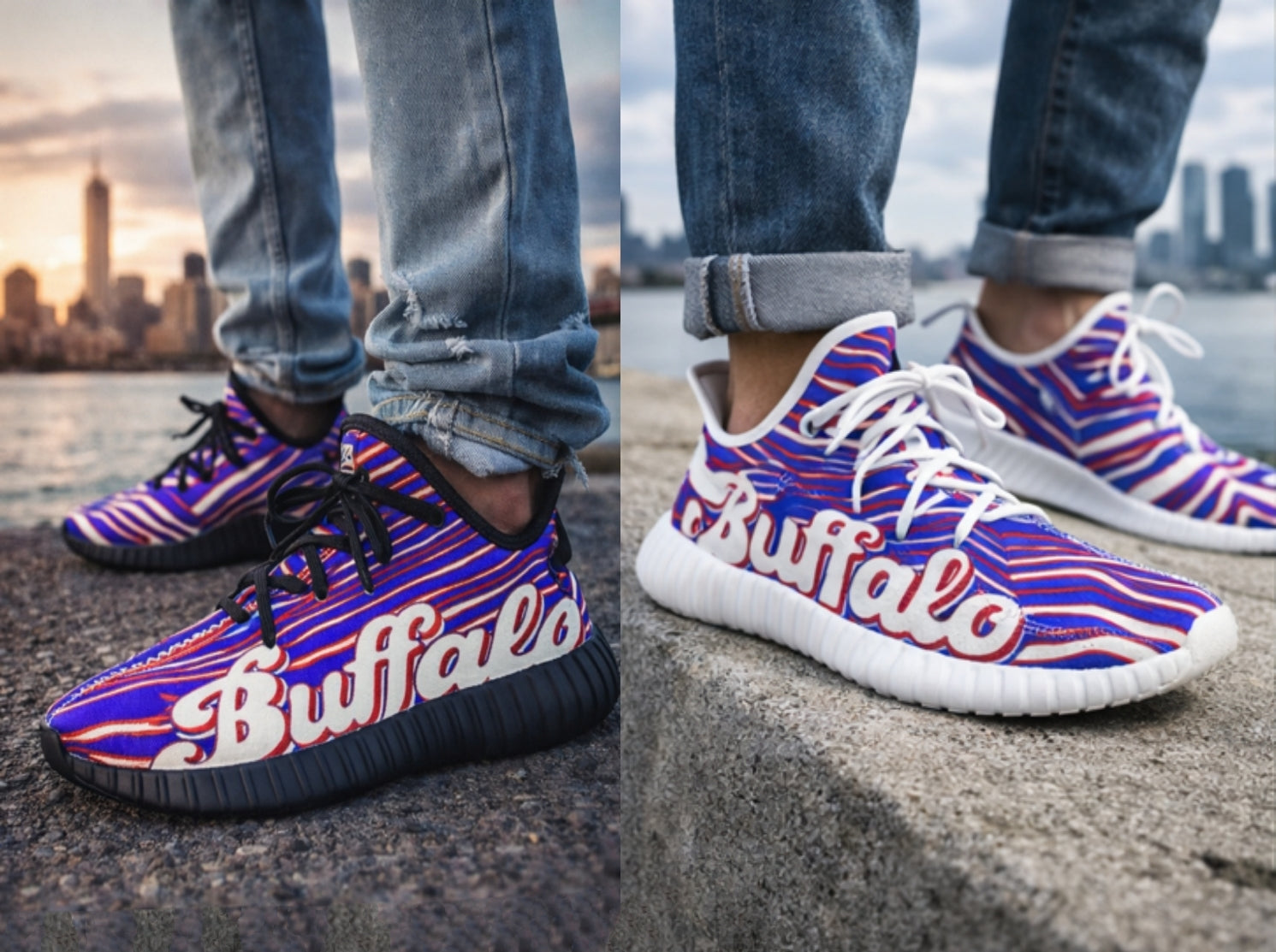 Buffalo Game Day Sneakers – Zebra Football Streetwear Shoes
