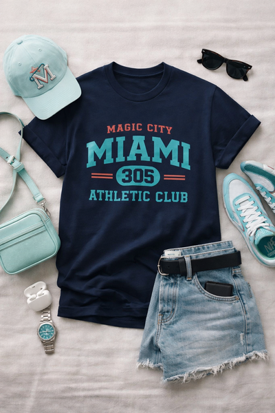 Miami Graphic Tee Outfit Ideas: How to Style a Magic City 305 Athletic Club Shirt