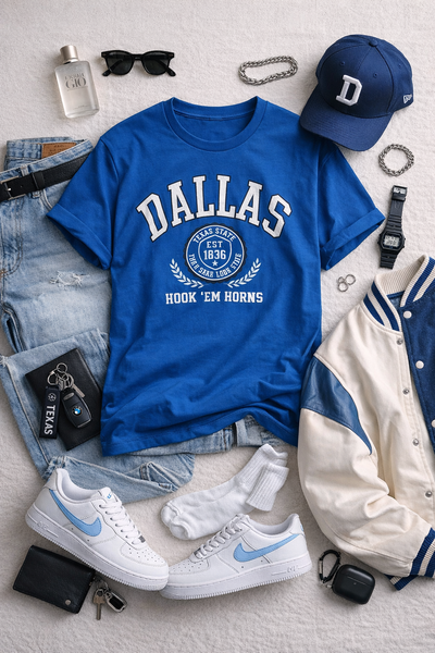 Dallas Graphic Tee Outfit Ideas: How to Style a Texas Varsity Shirt for a Casual Streetwear Look