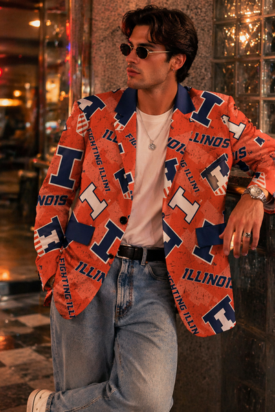 Illinois-Inspired Orange Blazer – Game Day Streetwear That Dominates Search and Style