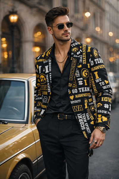 Iowa Hawkeyes Black and Gold Blazer Outfit – The Ultimate College Streetwear Power Look