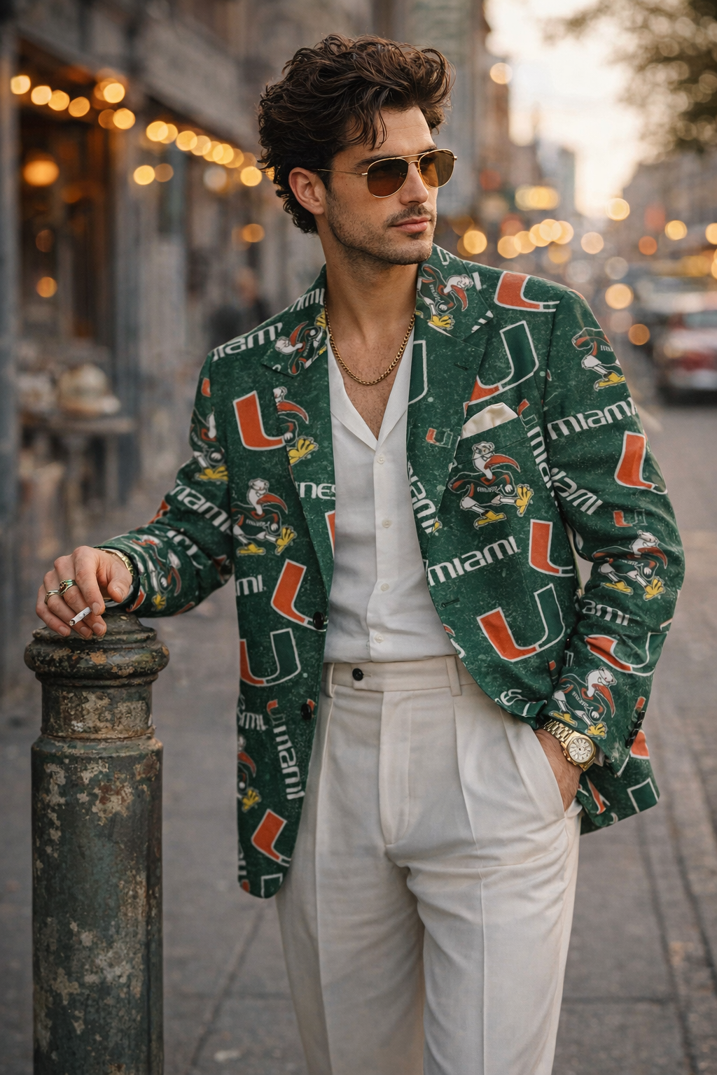 Miami Hurricanes Green Blazer Outfit – Effortless Cool with Urban Summer Vibes