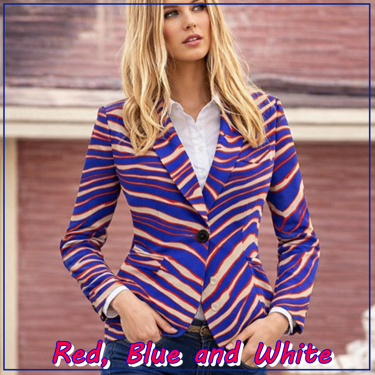 🔴🔵⚪ Red, Blue and White Game Day – Football Color-Inspired Zebra Style