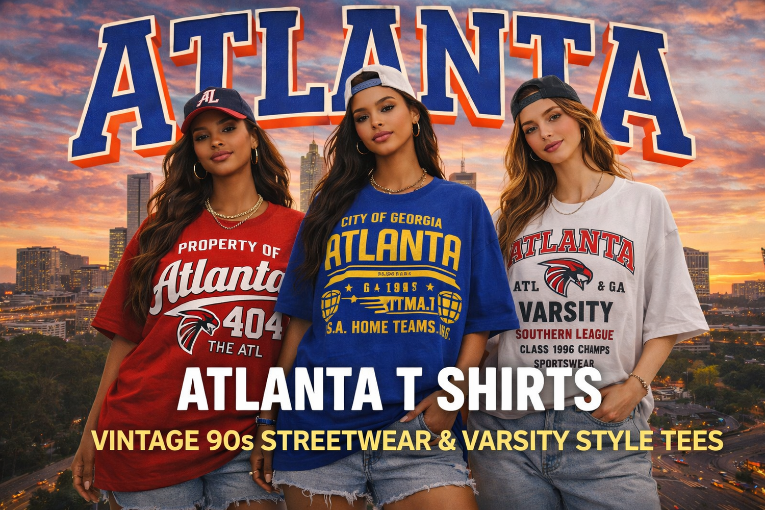Atlanta T Shirts – Vintage 90s Streetwear and Varsity Style Tees