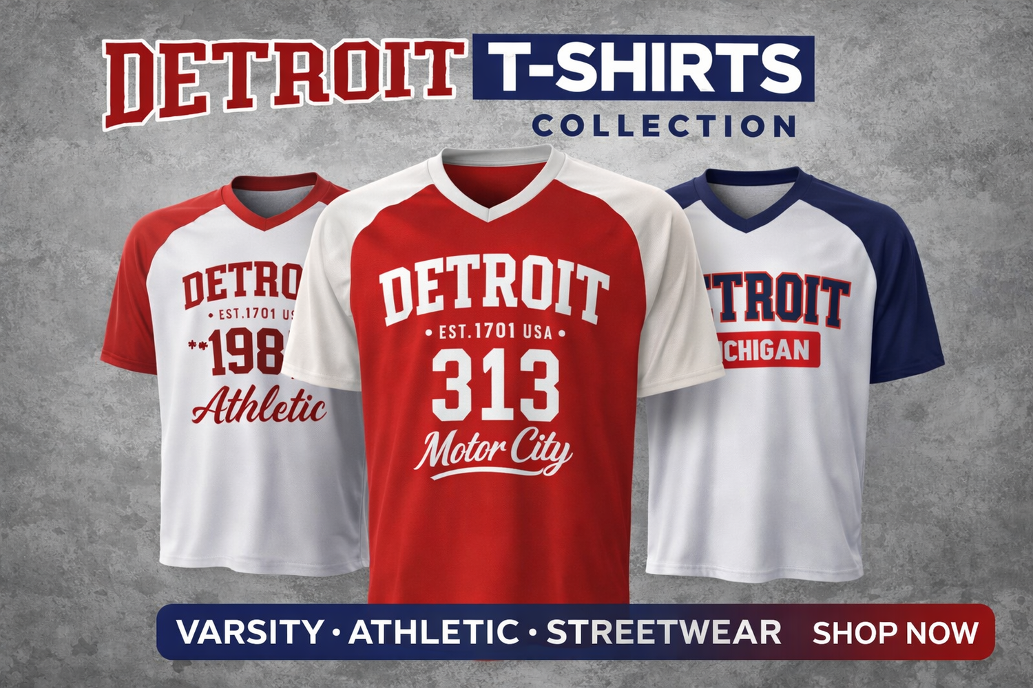 Detroit T-Shirts Collection – Varsity, Athletic and Urban Streetwear City Tees