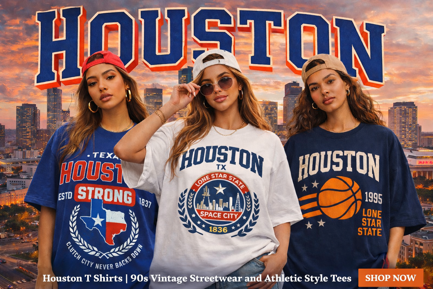 Houston T Shirts – 90s Vintage Streetwear and Athletic Style Tees