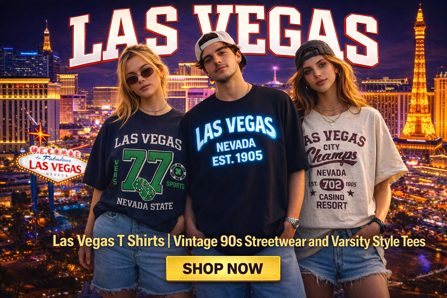 Las Vegas T Shirts – 90s Vintage Streetwear and Athletic Style Tees