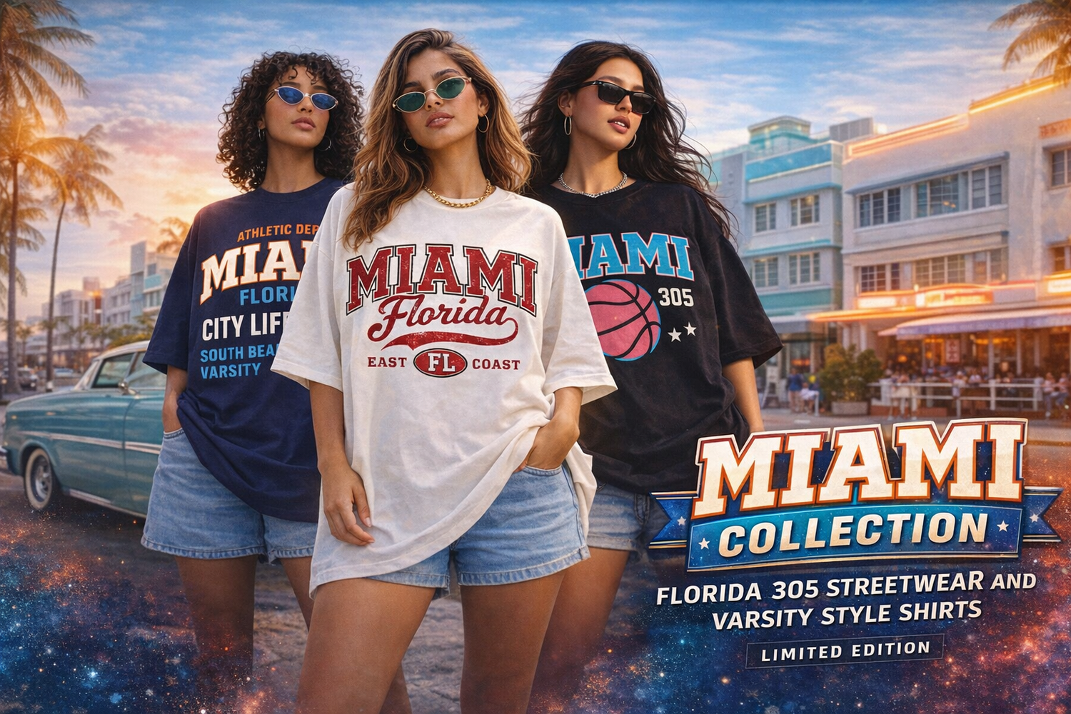 Miami T Shirts – Florida 305 Streetwear and Varsity Style Shirts