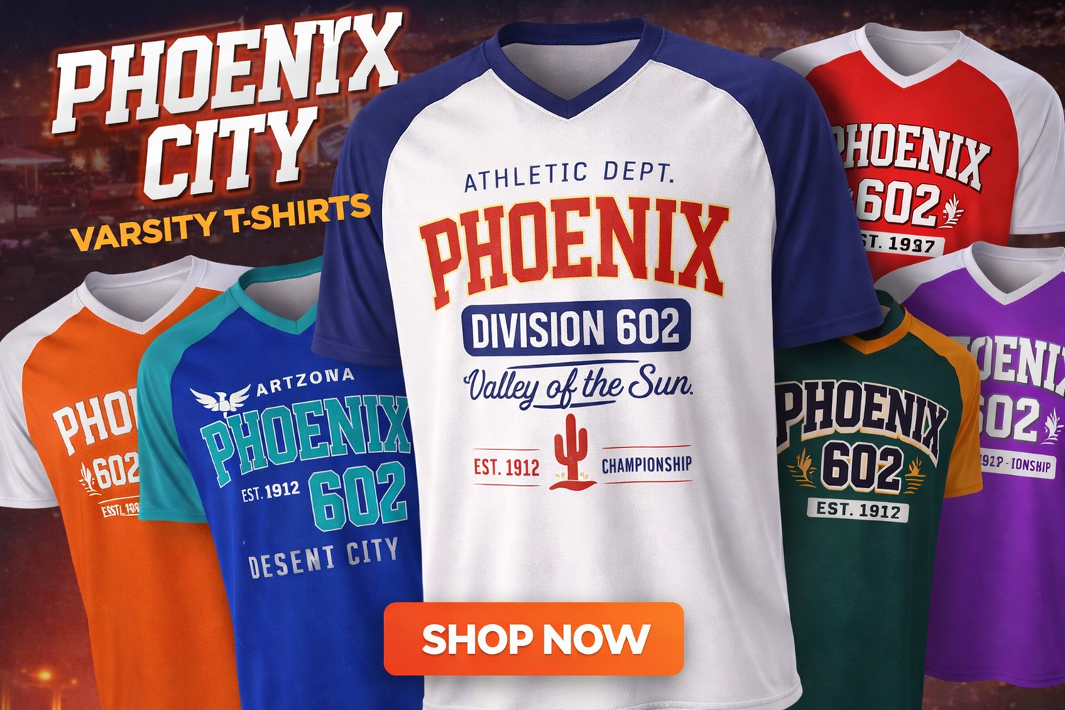 Phoenix City Varsity T-Shirts – Athletic Streetwear Collection