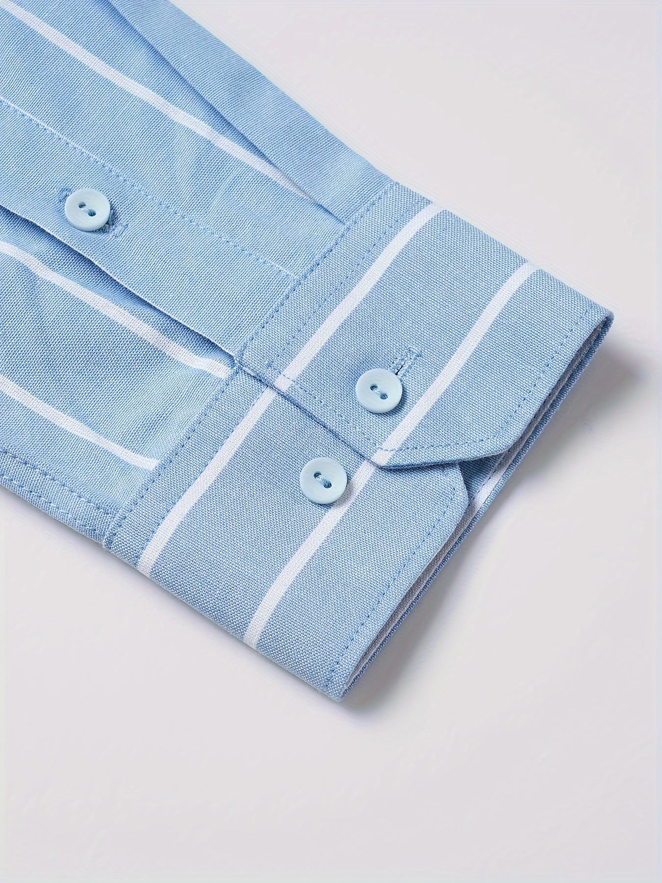 Lavender Men'S Long-Sleeve Striped Woven Dress Shirt Made of Pure