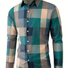 White Smoke Men'S Casual Lapel Collar Shirt | Loose Fit, Long Sleeve, Plaid Pattern, Single Breasted, Non-Stretch Fabric, Ideal for Daily and Semi-Formal Wear, Hand Washable