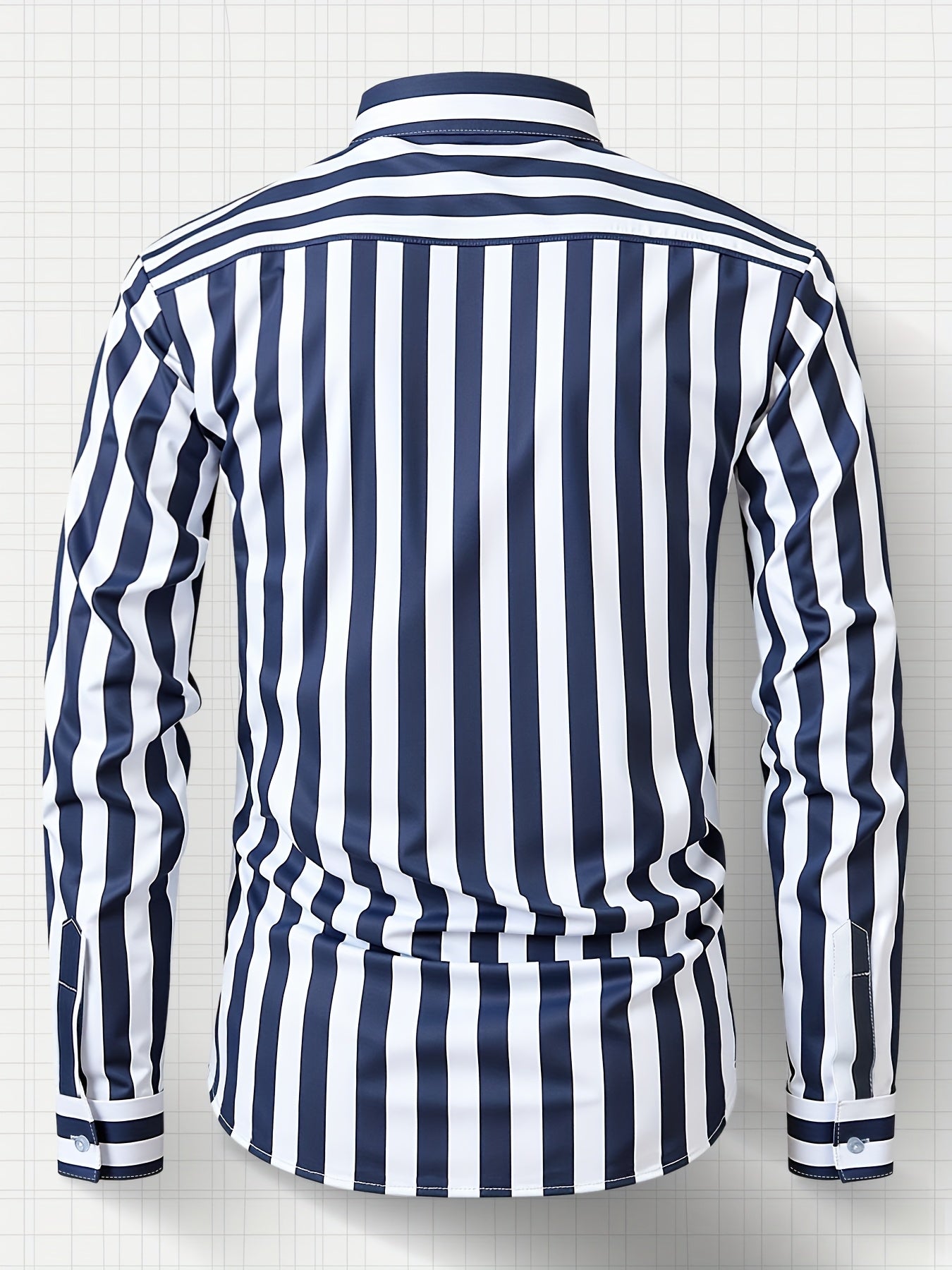 Lavender New Men's Formal Long Sleeve Thick Stripe Shirt, Easy Care, Versatile Business Casual Professional Shirt, Holiday Gift