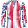 White Smoke Men'S Osha Collar Color-Blocked Long-Sleeve Shirt, New 2025 Digital Print Striped Business Casual Fashion, Finely Tailored Regular Fit, Breathable And Comfortable Fabric, Trendy And Unique, Perfect As a Holiday Gift for Men'S