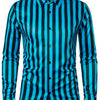 Midnight Blue Autumn New Arrival Men's Stylish Striped Long Sleeve Shirt, Slim Fit Casual Top