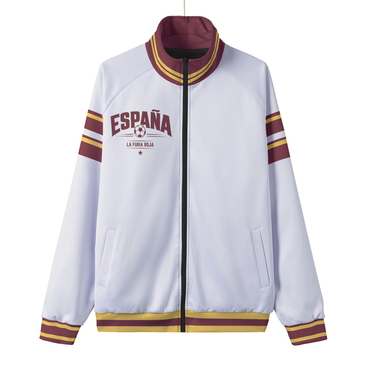 Spain Jacket White Red Gold – España Football Team Track Jacket La Furia Roja for Men and Women