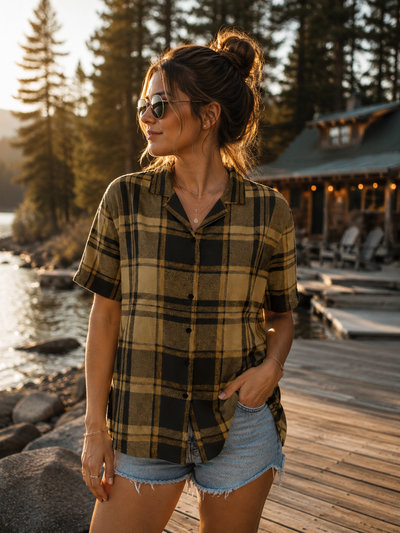 Colorado Mountain Club Plaid Button Up Shirt – Rocky Mountain Heritage Outdoor Shirt