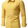 White Smoke Yellow checkered Men's casual shirt