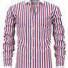 White Smoke Men'S Osha Collar Color-Blocked Long-Sleeve Shirt, New 2025 Digital Print Striped Business Casual Fashion, Finely Tailored Regular Fit, Breathable And Comfortable Fabric, Trendy And Unique, Perfect As a Holiday Gift for Men'S