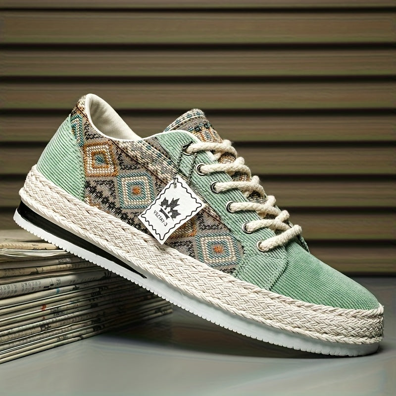 Dark Olive Green Men'S Breathable Casual Sneakers - Lightweight Summer Shoes with Lace-Up Closure, Non-Slip Rubber Sole - Beige/Black/Teal Colorway for Everyday, Office, Formal Events - All-Season Comfortable Walking Shoes, Office Footwear, S