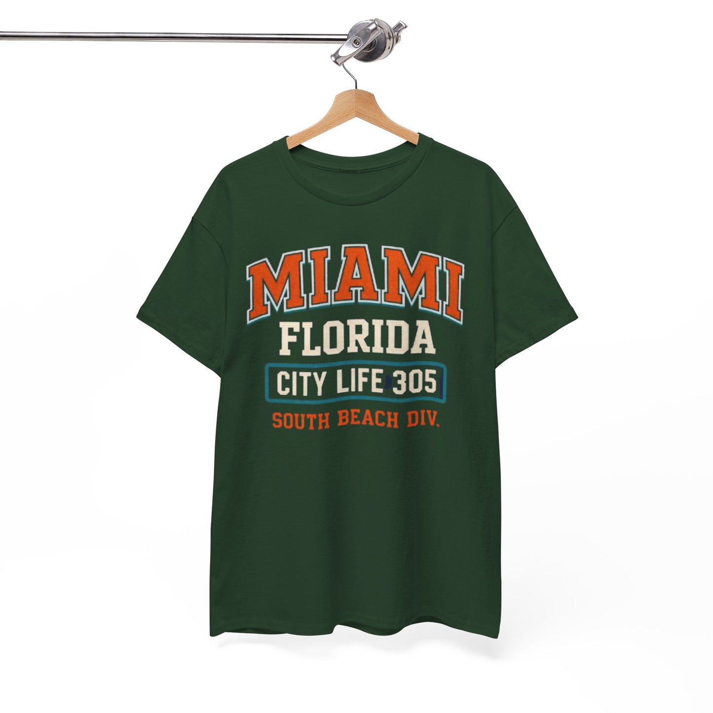 White Smoke Miami Florida City Life 305 T-Shirt — South Beach Graphic Tee