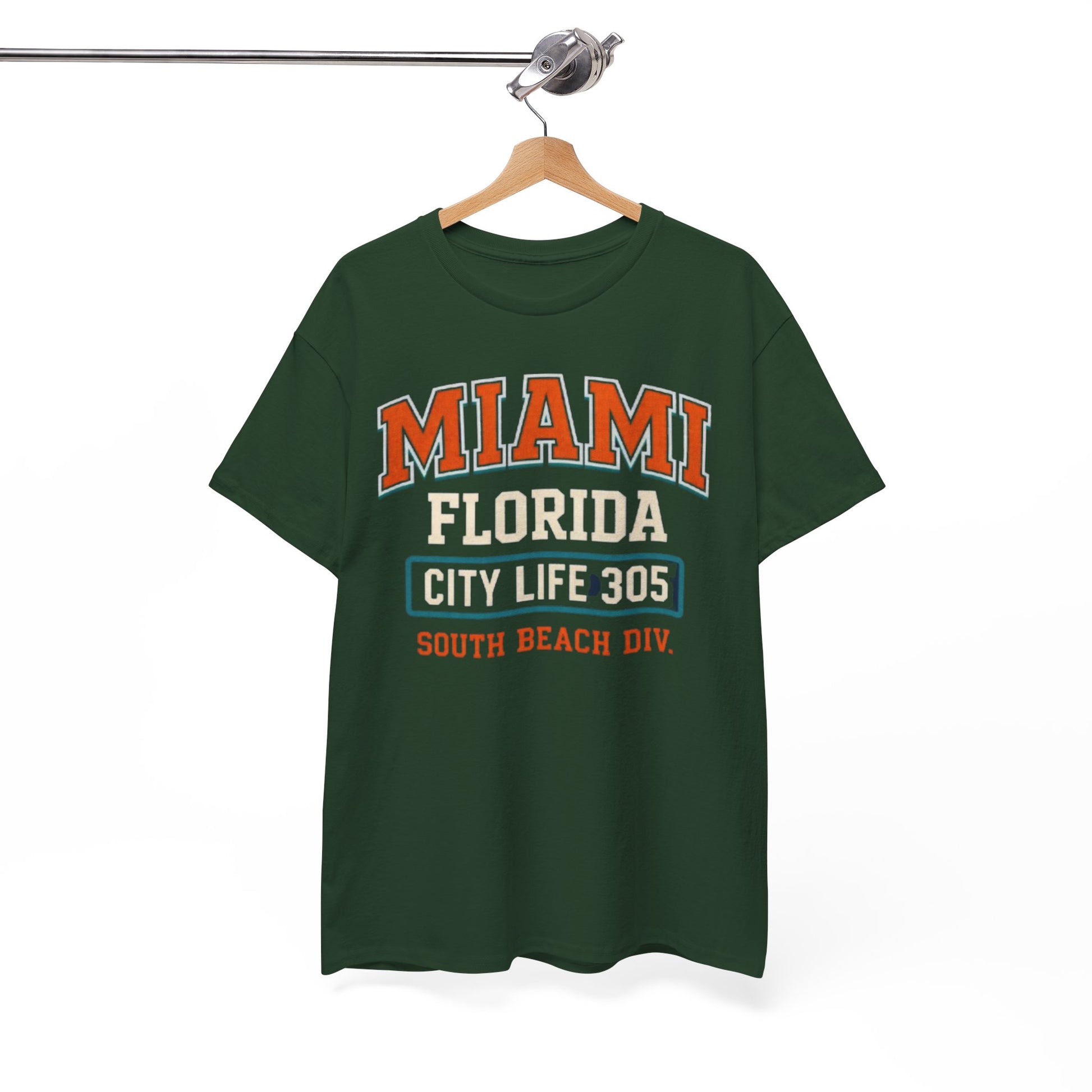 White Smoke Miami Florida City Life 305 T-Shirt — South Beach Graphic Tee