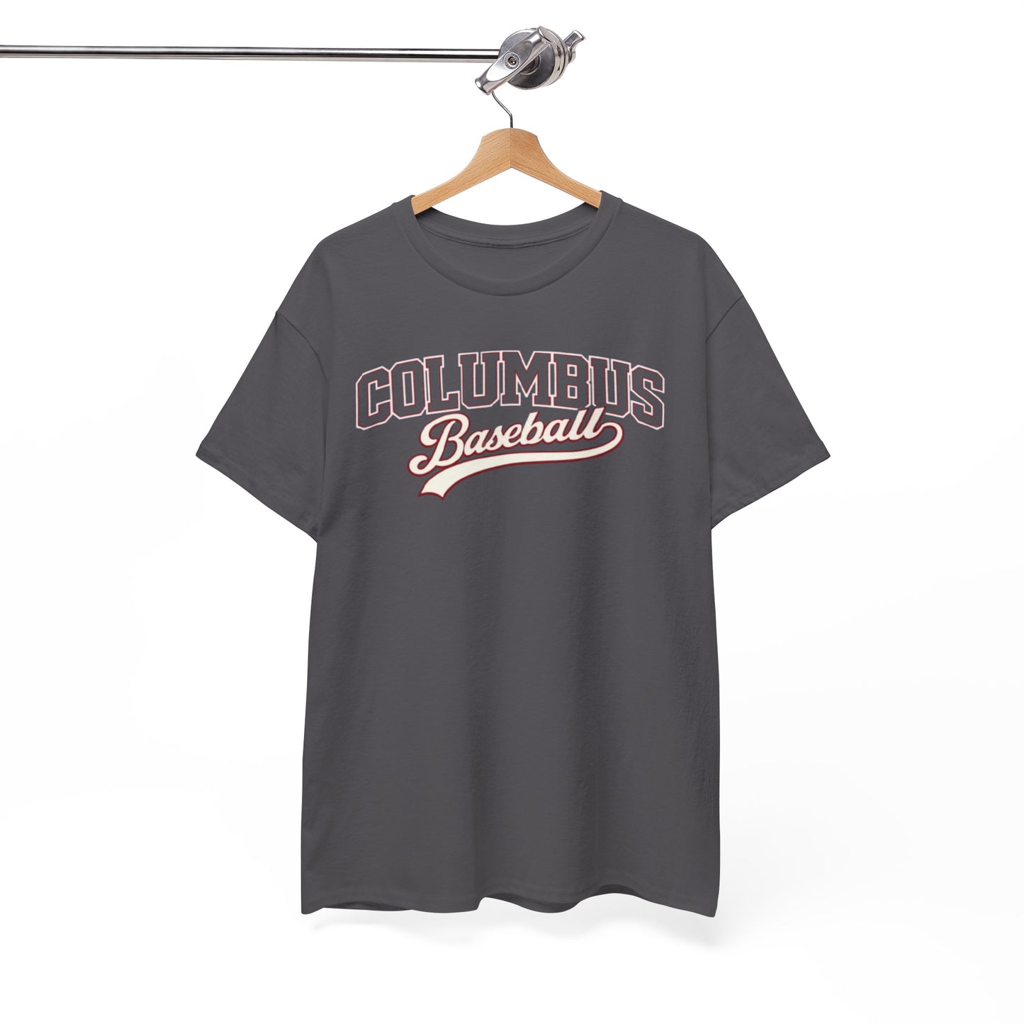 White Smoke Columbus Baseball Tee — Vintage Shirt