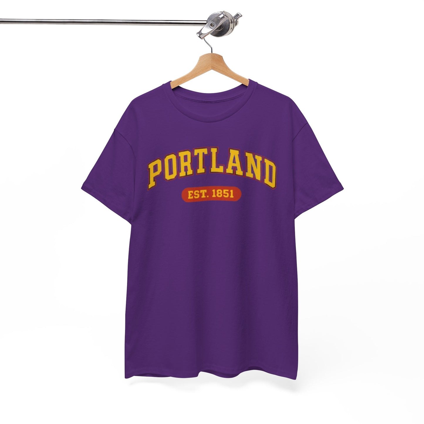 Portland Vintage College Tee — "PORTLAND EST. 1851" Graphic T-Shirt