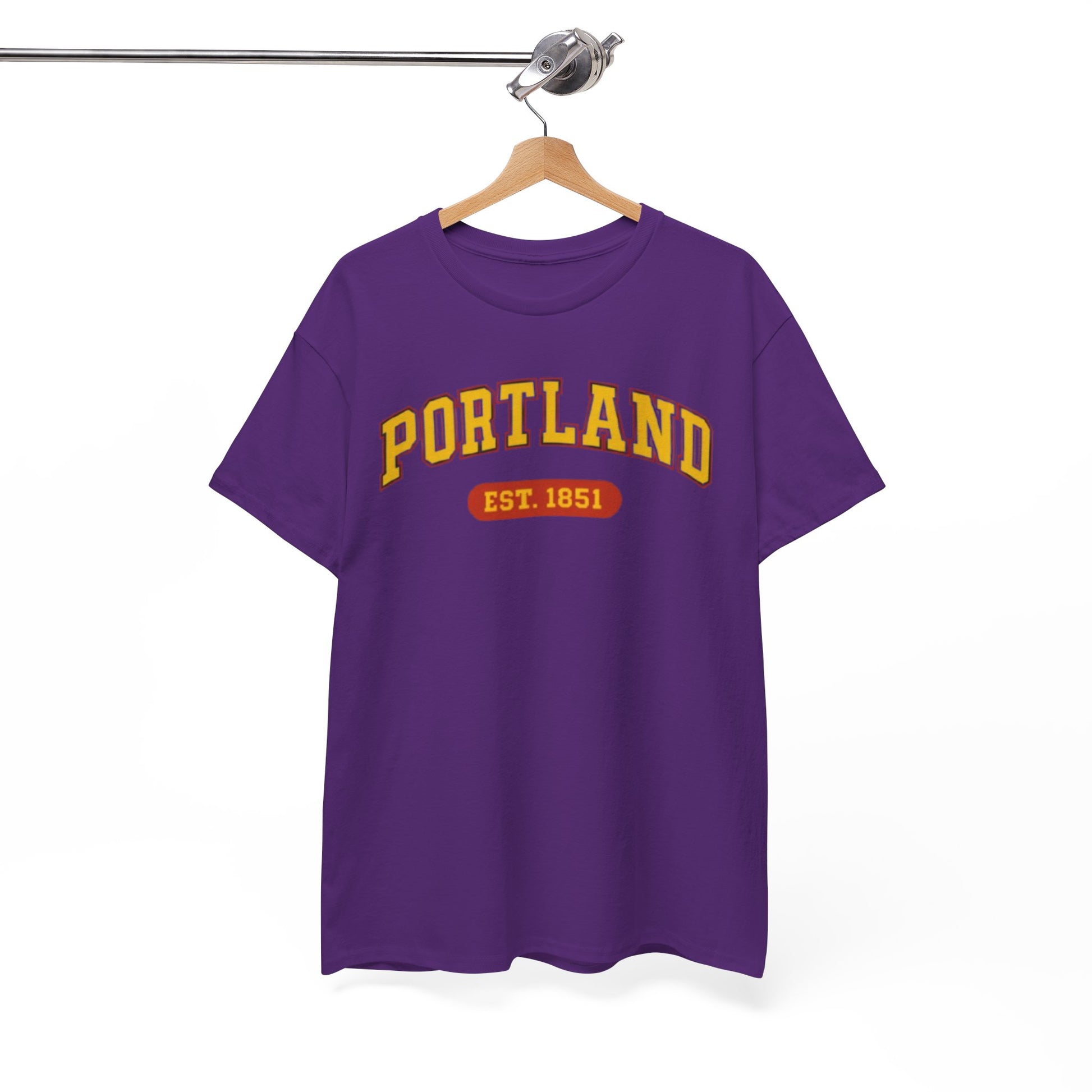 White Smoke Portland Vintage College Tee — "PORTLAND EST. 1851" Graphic T-Shirt
