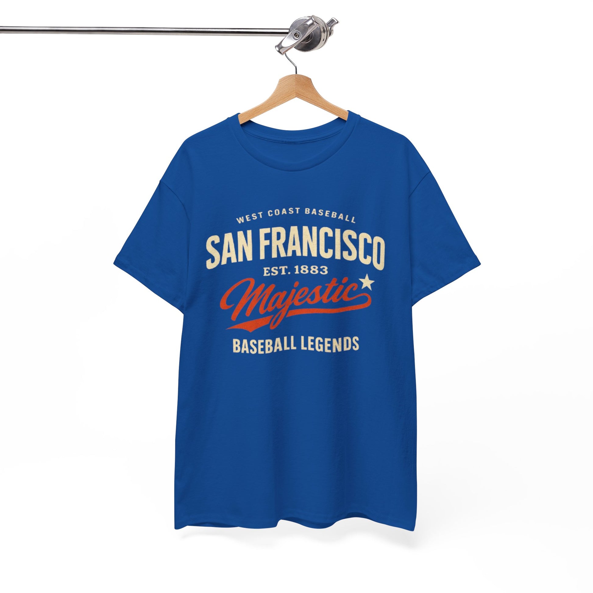 White Smoke San Francisco Majestic Baseball Tee — Vintage West Coast Baseball Legends Shirt