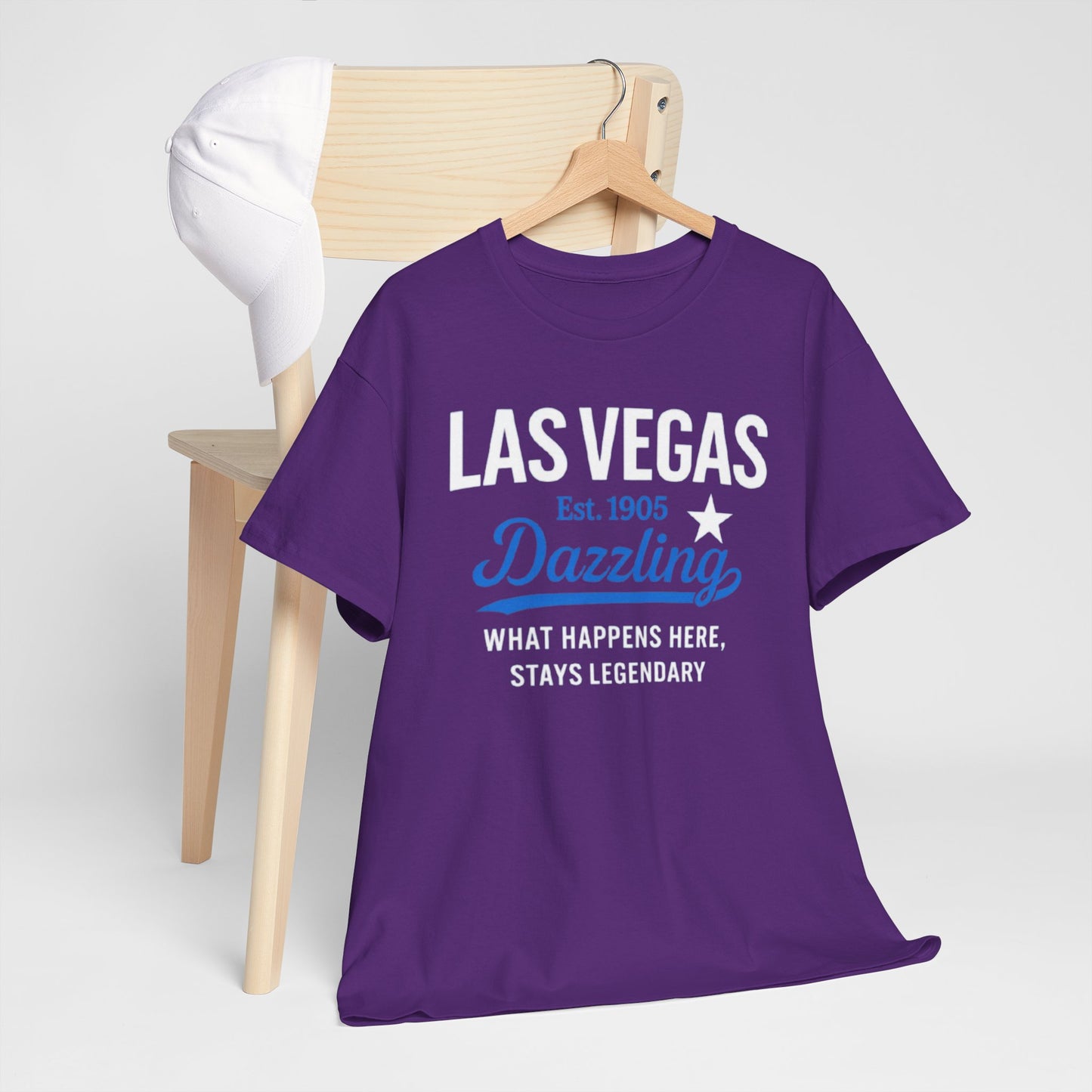 Lavender Las Vegas Dazzling Tee — "What Happens Here, Stays Legendary" Graphic Shirt