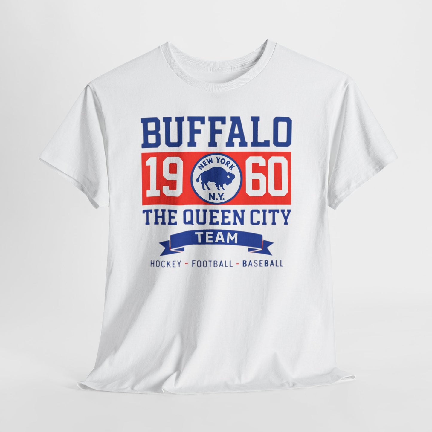 Lavender Buffalo 1960 The Queen City Team Tee — Vintage New York Sports Shirt