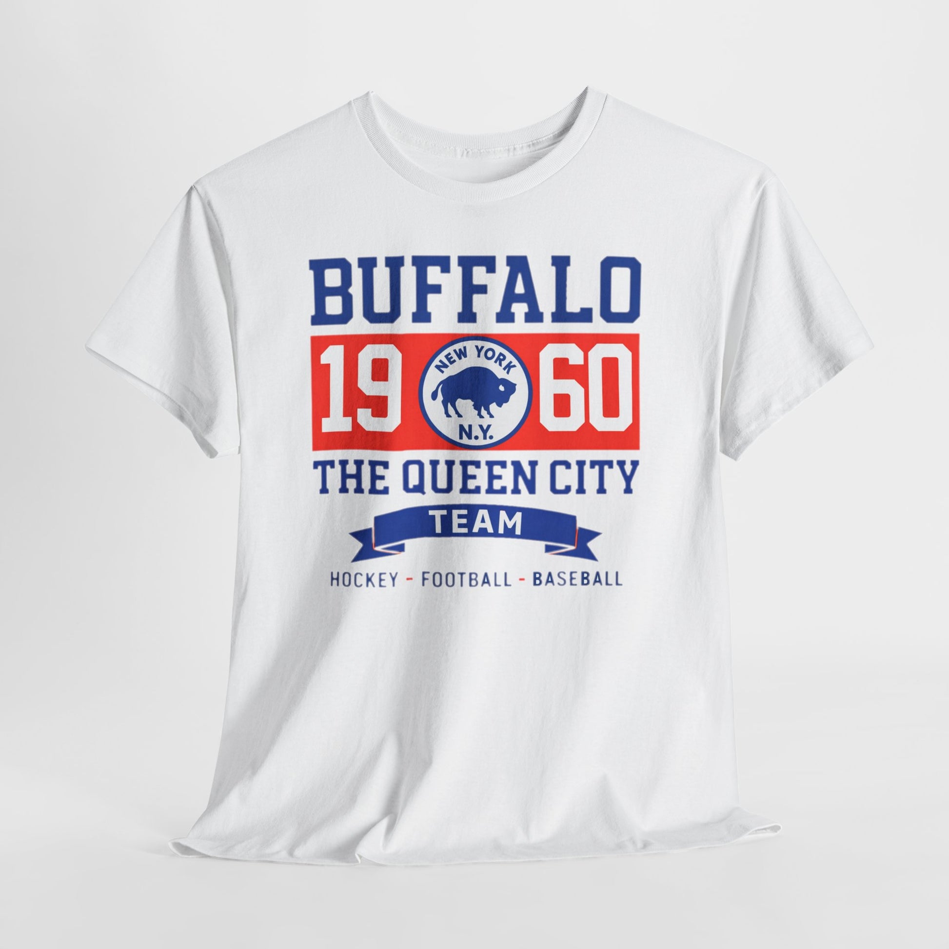 Lavender Buffalo 1960 The Queen City Team Tee — Vintage New York Sports Shirt