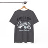 White Smoke Chicago Champs State College T-Shirt – Basketball Streetwear Varsity Tee