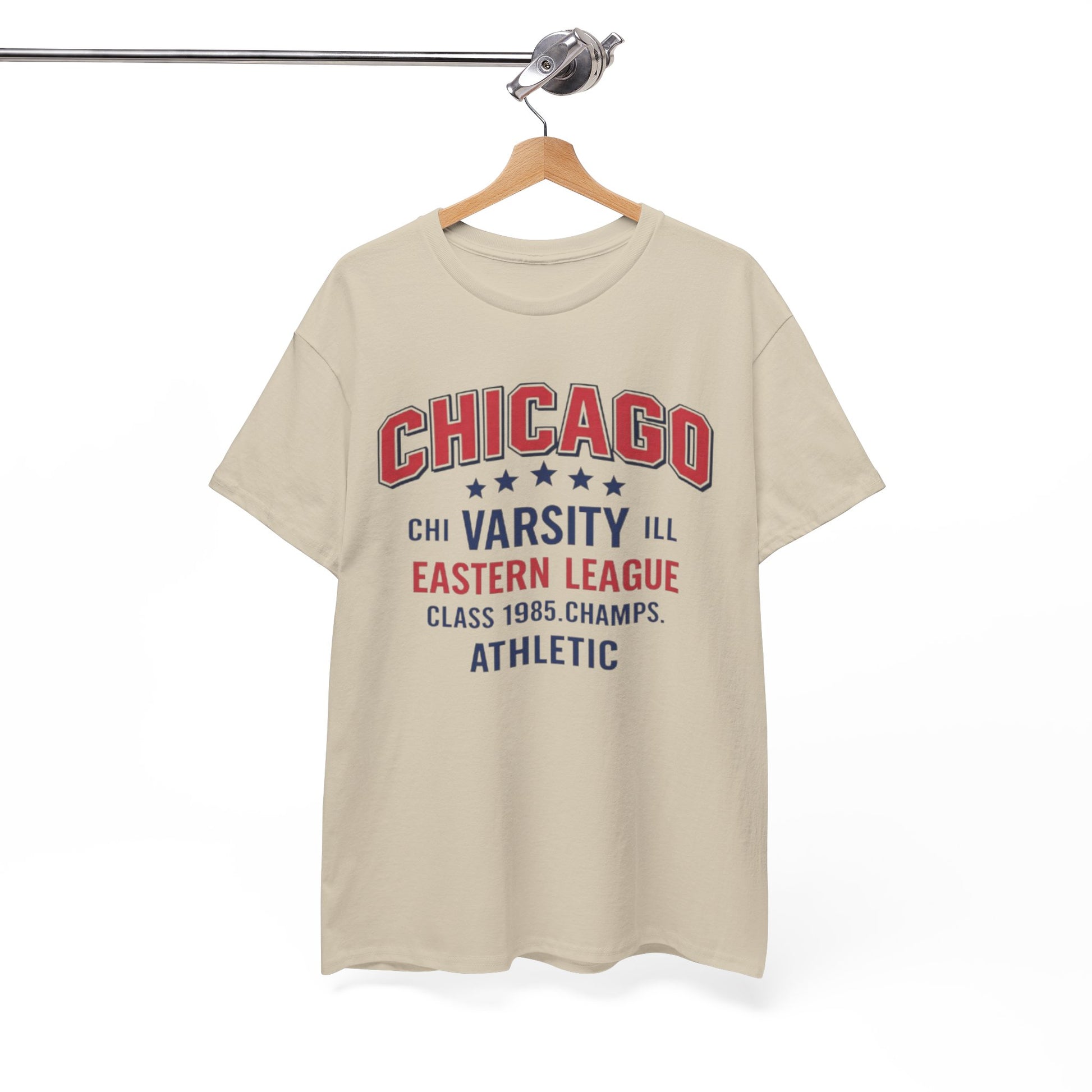 White Smoke Chicago Varsity Athletic T-Shirt — Eastern League Class 1985 Retro Tee