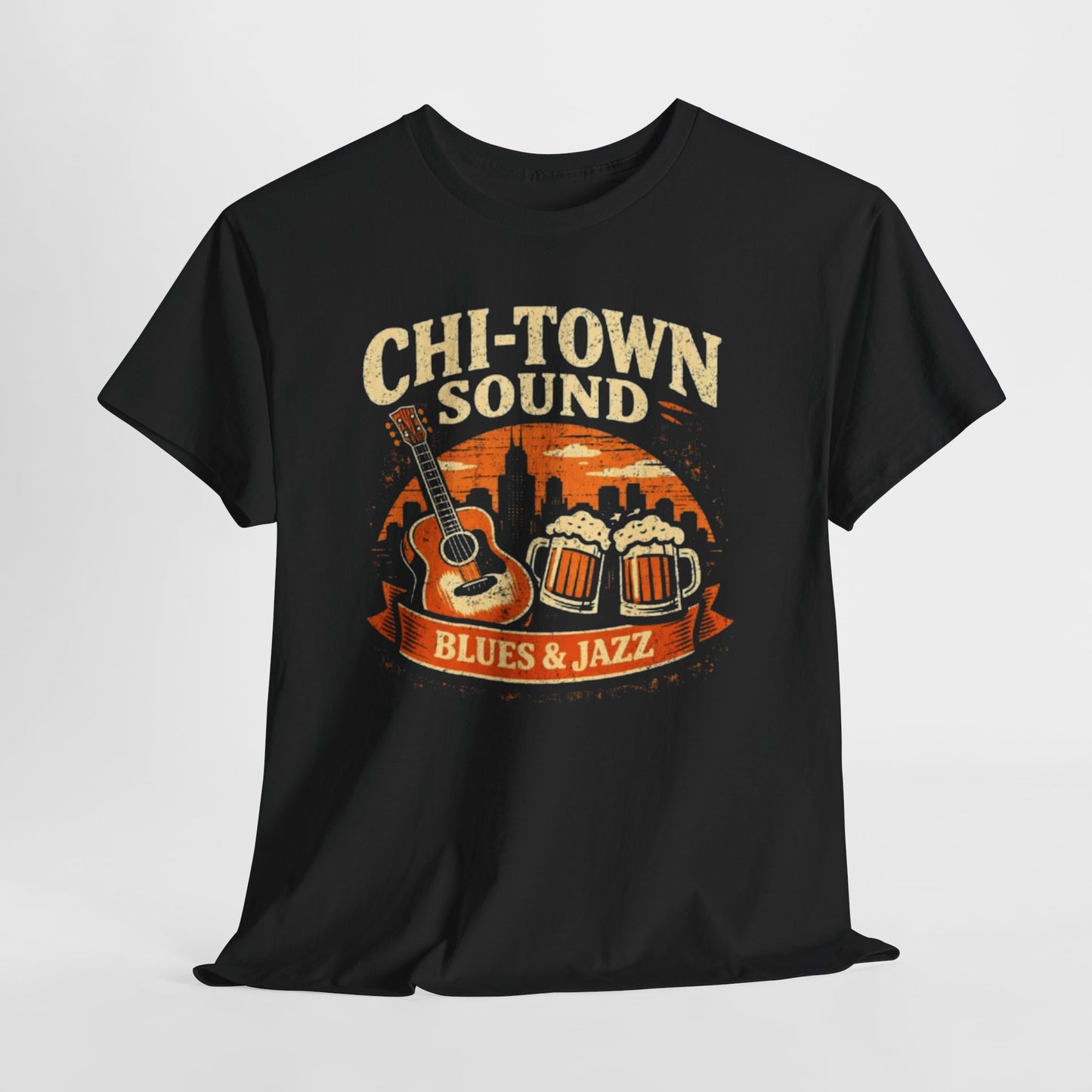 Chicago’s blues and jazz Chi-Town Sound Blues & Jazz T-Shirt – casual fan outfit, breathable comfort wear, image 1.0