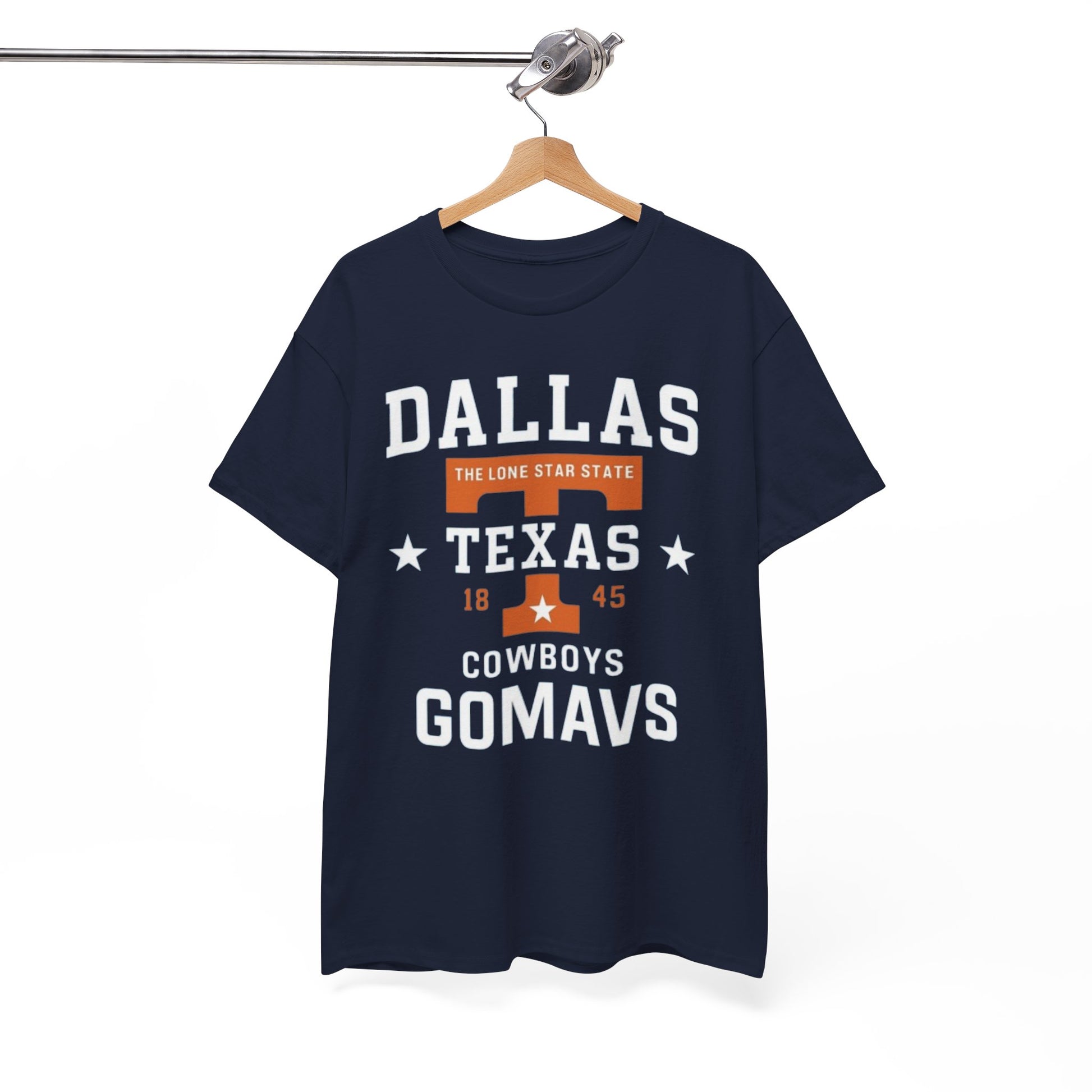 White Smoke Dallas Texas Cowboys 'GOMAVS' Graphic T-Shirt — Retro Lone Star Fan Tee