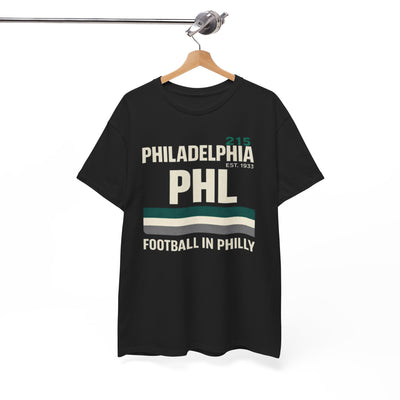 White Smoke Philadelphia PHL Football Tee — Football in Philly Vintage City Shirt