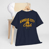 Dark Slate Gray Kansas City Chiefs Vintage Football Tee — Retro Script & Player Graphic