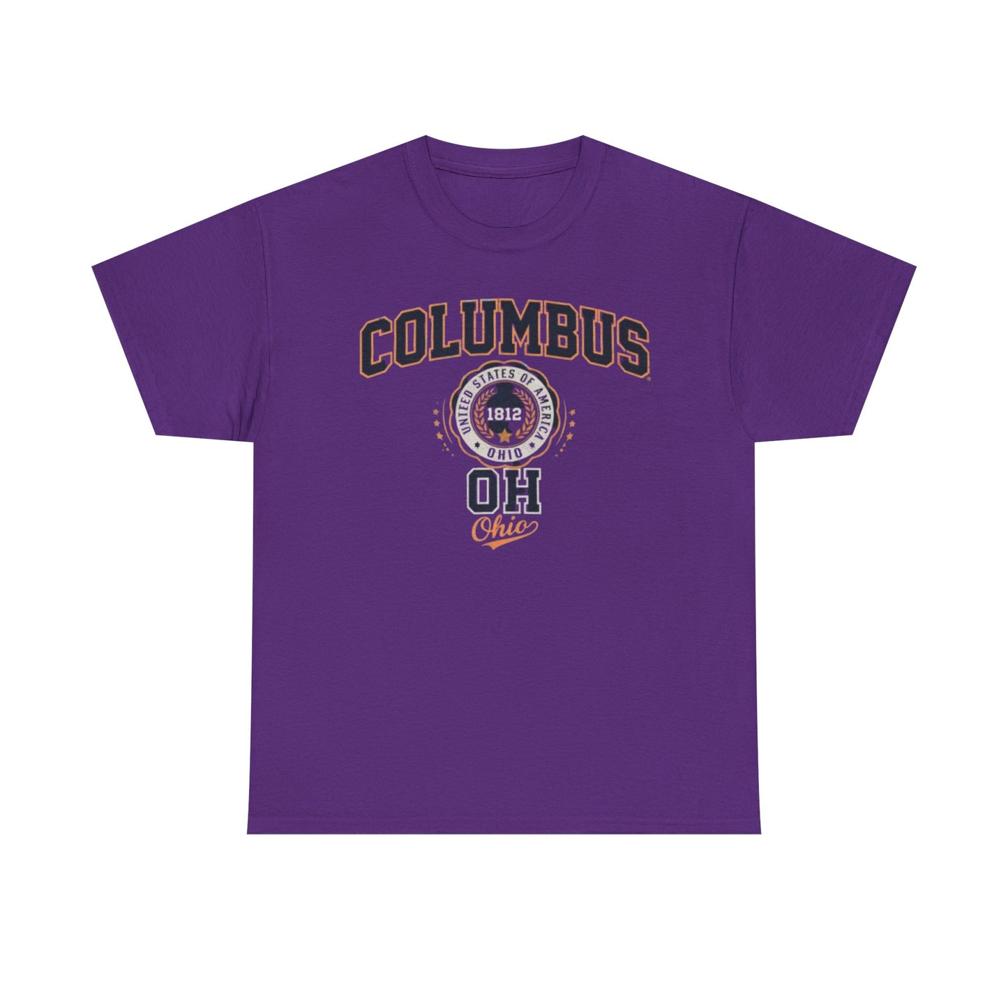 White Smoke Columbus Ohio Seal T-Shirt — Retro City Skyline Tee