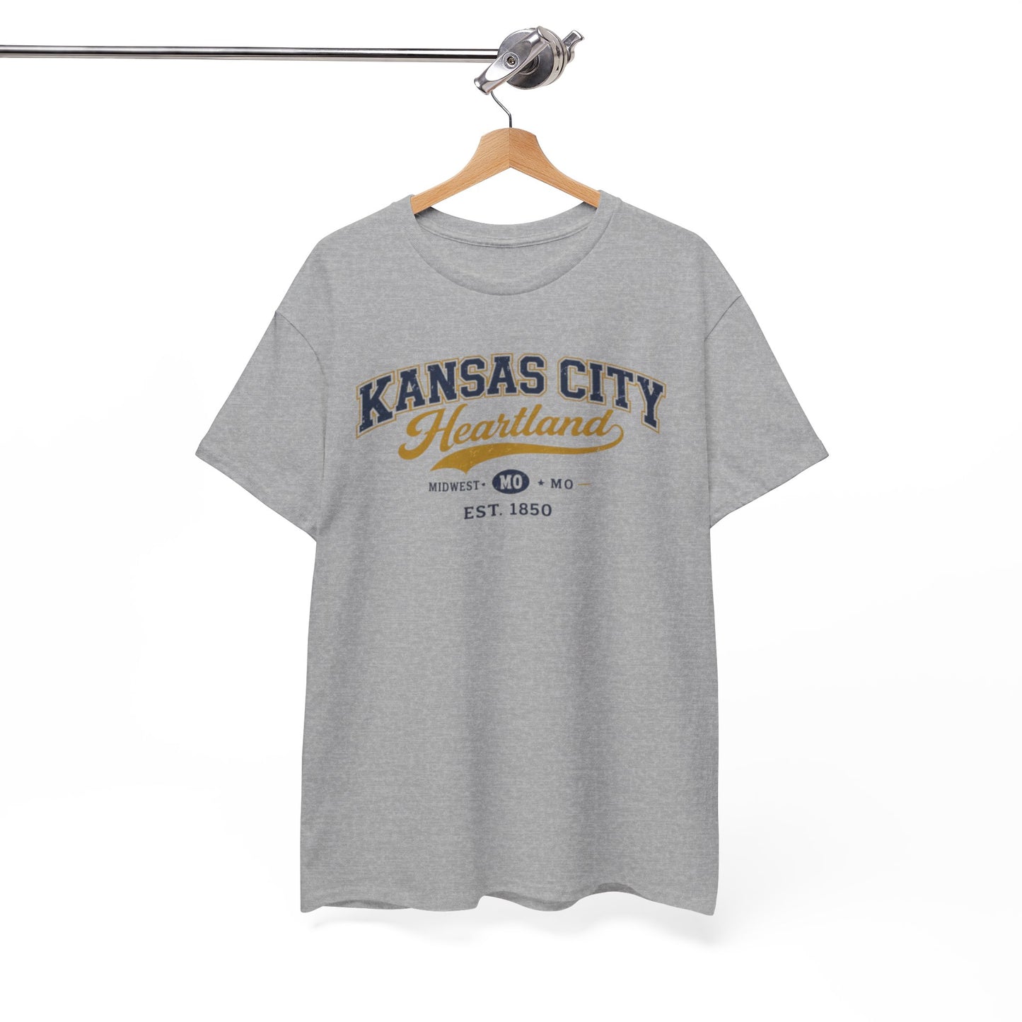 White Smoke Kansas City Heartland Tee — Vintage Midwest Est. 1850 Cotton Shirt