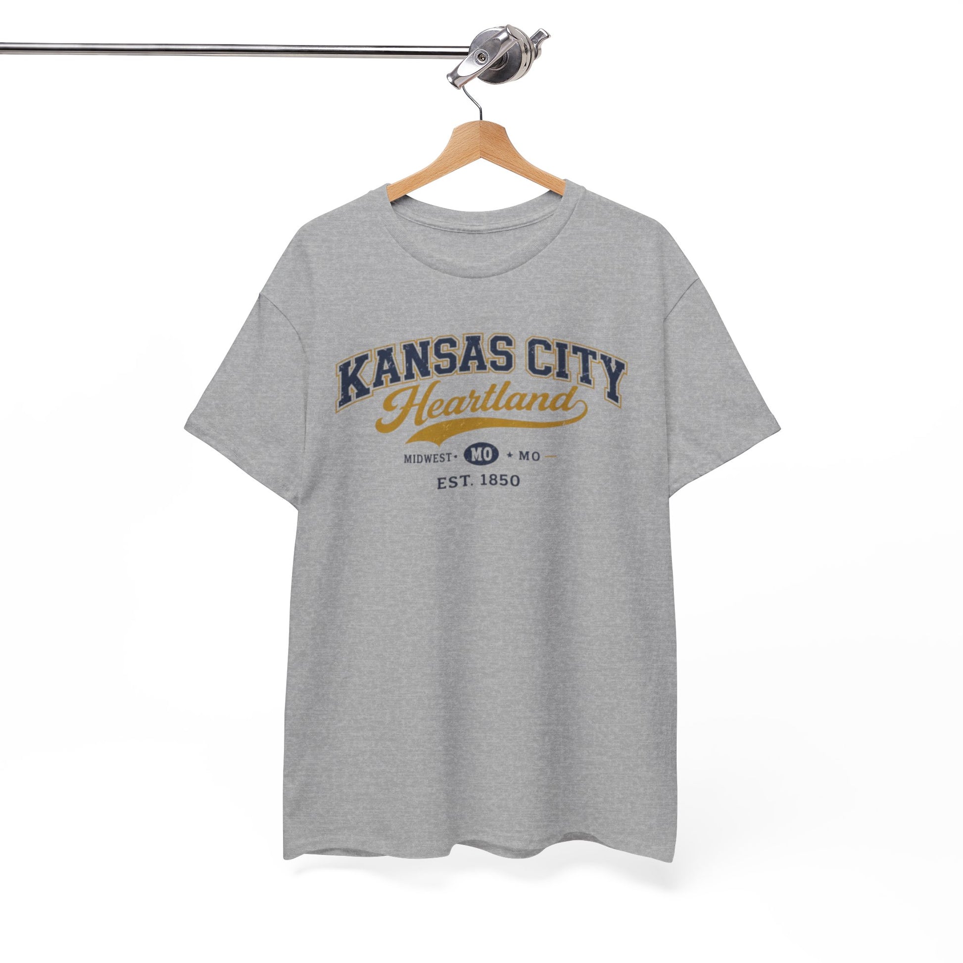 White Smoke Kansas City Heartland Tee — Vintage Midwest Est. 1850 Cotton Shirt