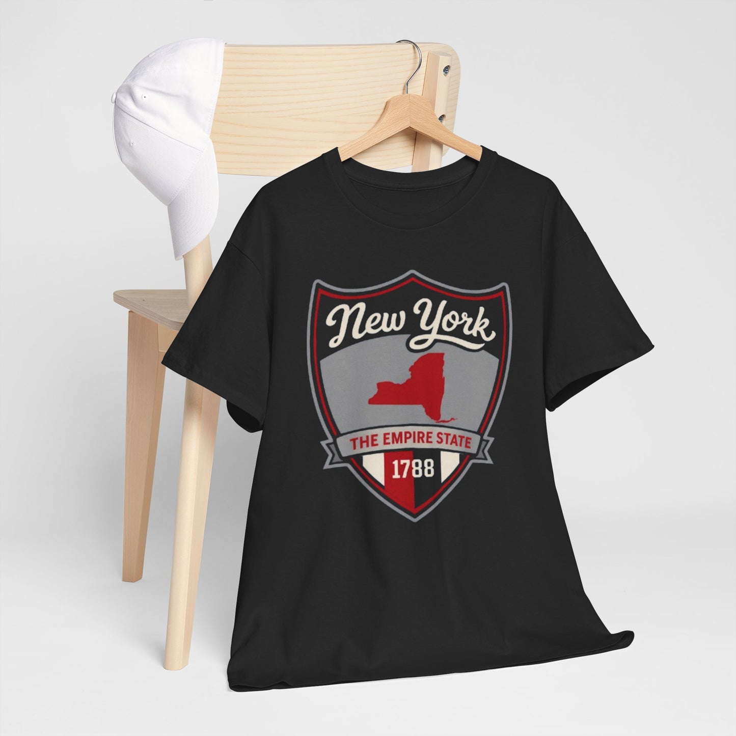 New York Shield T‑Shirt — The Empire State 1788 Retro Badge Tee