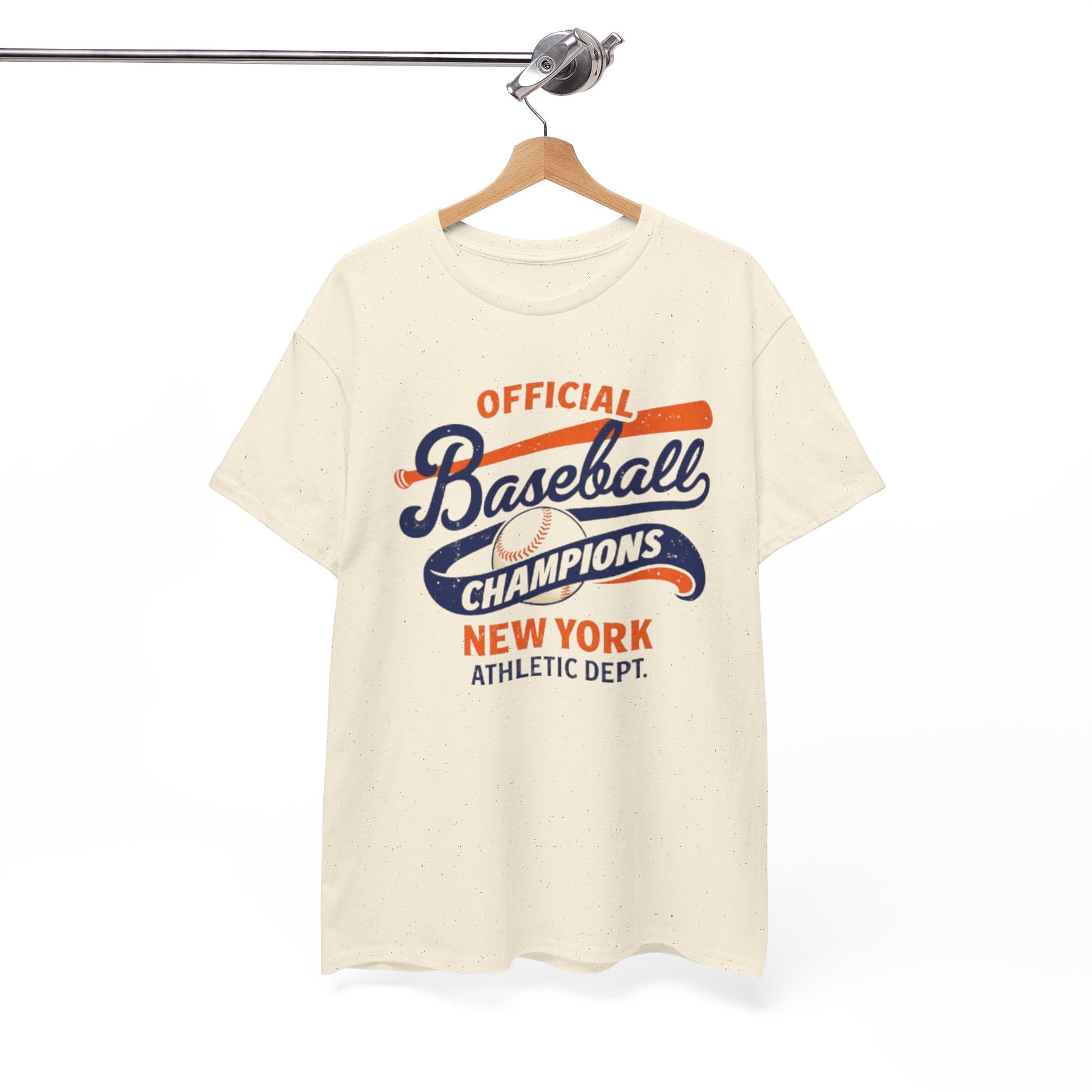 White Smoke Baseball Champions New York T-Shirt — Vintage Athletic Tee