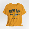 Goldenrod Green Bay Football Helmet Tee – Vintage-style Fan T-Shirt