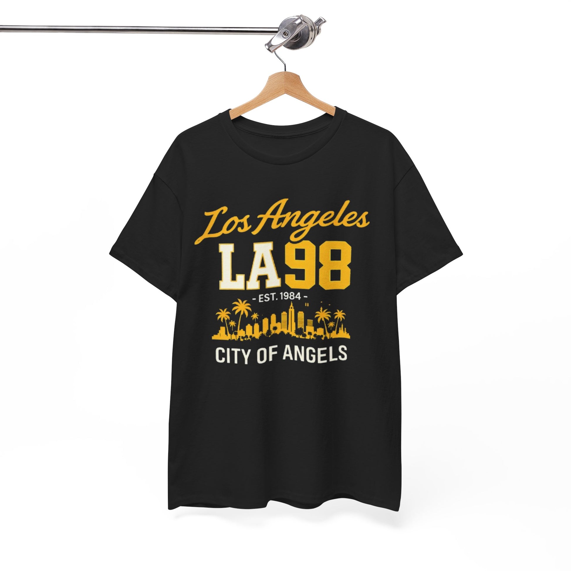 White Smoke Los Angeles LA 98 'City of Angels' T-Shirt vintage script bold varsity numbers tee